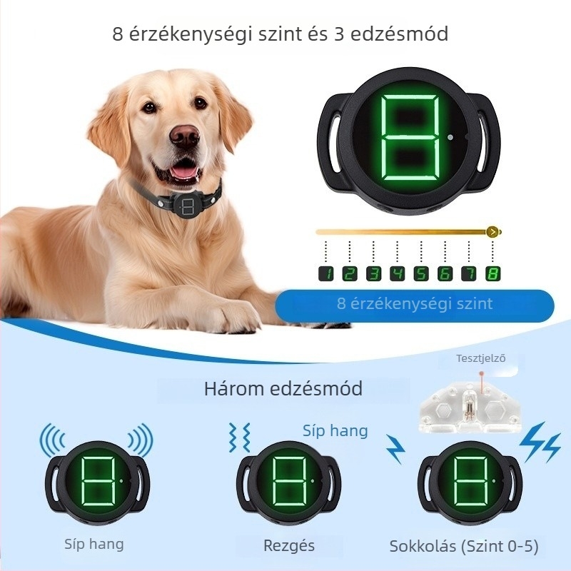 Határokon átnyúló új termék, ugatásgátló készülék kisállatoknak, kutyakiképző eszköz, ugatásgátló nyakörv, automatikus ugatásgátló kutya távirányítóval, elektromos sokk, rezgés, hangjelzés