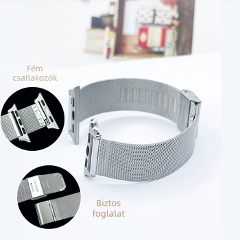 Alkalmas Dw rozsdamentes acél Huawei Gt 5m Lan尼斯 hálós szíj Apple iWatch egy-/dupla csattal 04 vonalas óraszíjhoz