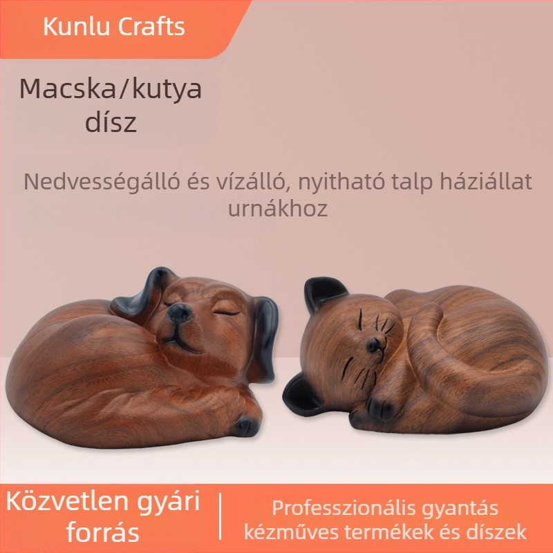 Gyanta Macskák és Kutyák Curns Díszek Fa Utánzat Textúra Baromfi Állatmodell Kisállat Temetési Díszek