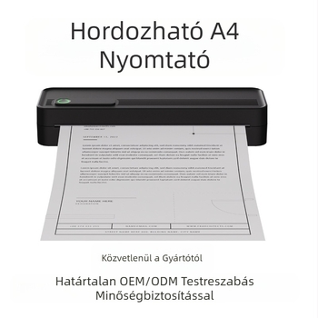 A4-es nyomtató otthonra Kis vezeték nélküli Bluetooth hordozható kézi A4-es tinta nélküli hőnyomtató otthonra csatlakoztatva mobiltelefonhoz