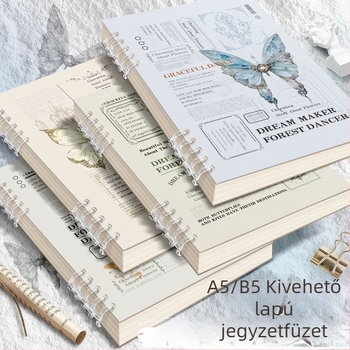 Ne köhögd fel a kezed, kivehető lapokkal ellátott jegyzetfüzet, egyszerű, színes, irodalmi és művészeti, vastagított retró diákfüzet, irodai vízszintes vonalvezetésű jegyzettömb