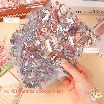 Aranyos kertészeti matricakészlet, miniatűr jelenetgyűjtemény, rajzfilm kézikönyv matricák, gyerekeknek szóló oktatójáték matricák, matricák