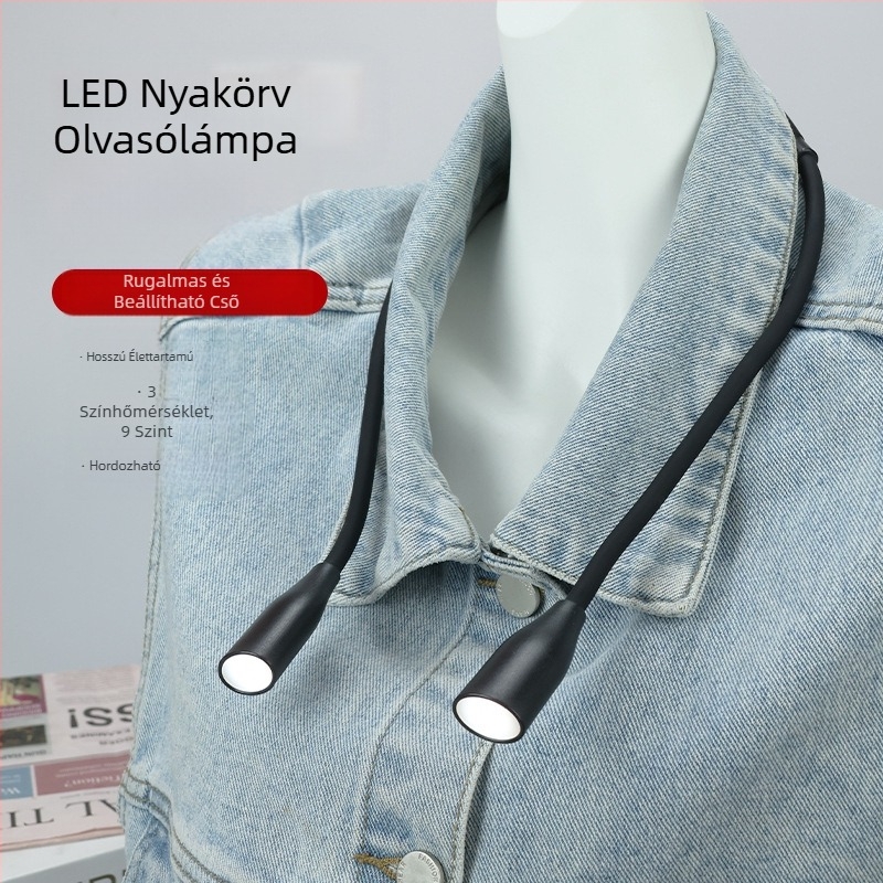 Multifunkcionális LED-es függő nyakba akasztható tanulási olvasólámpa hordozható függő nyakba akasztható olvasólámpa éjszakai fény függő nyakba akasztható lámpa