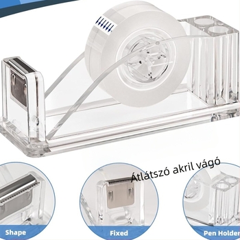 Átlátszó akril szalagvágó kis szalagszalag-vágógép asztali irodai ajándékkészlet nagykereskedelem