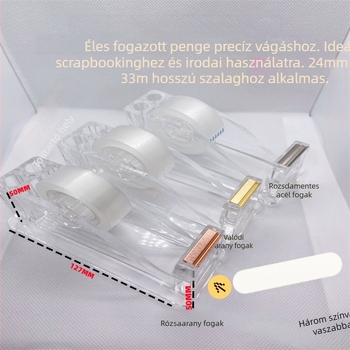 Átlátszó akril szalagvágó kis szalagszalag-vágógép asztali irodai ajándékkészlet nagykereskedelem