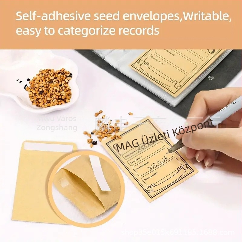 Új termék öntapadós vetőmag boríték táska vetőmagtároló szervező vetőmagtároló szervező