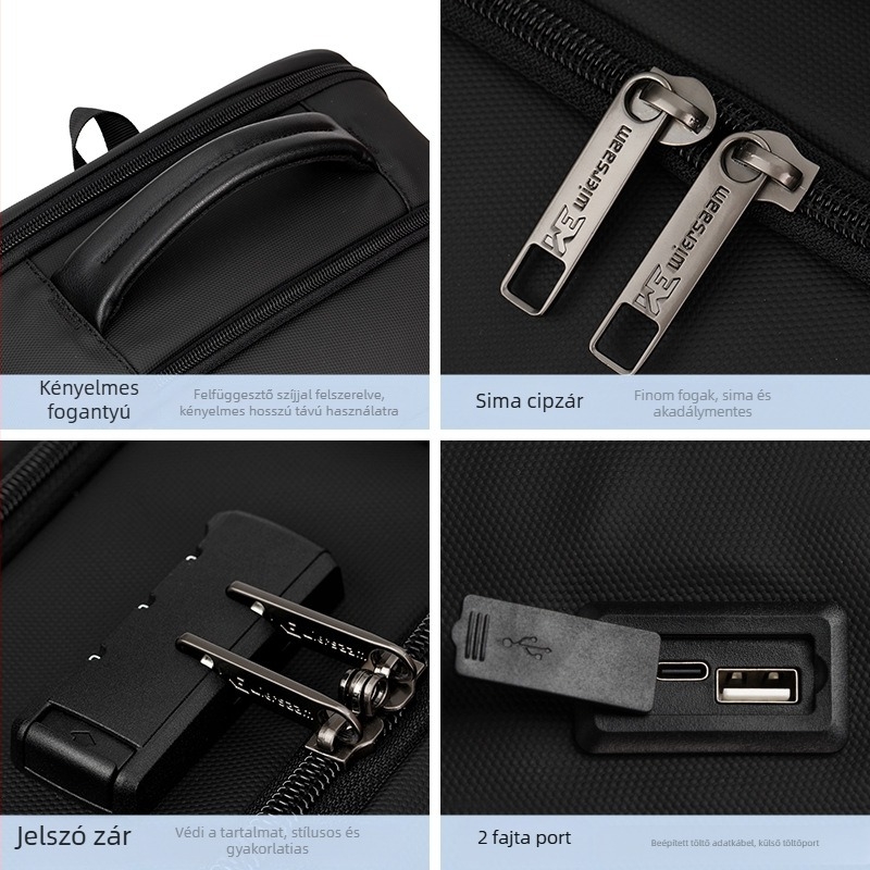 Új, divatos üzleti hátizsák, férfi jelszóval zárható, vízálló hátizsák, nagy kapacitású, üzleti útra, multifunkcionális, lopásgátló számítógépes táska