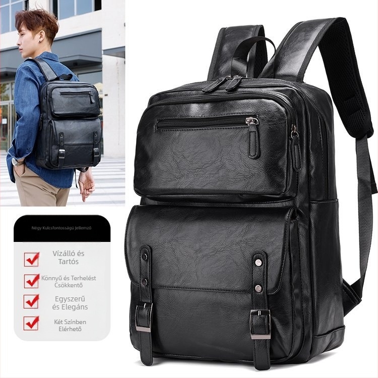 Új PU trendi nagy kapacitású temperamentumos szabadidős hátizsák férfi táska gyártók nagykereskedelmi külkereskedelem export határokon átnyúló