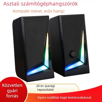 2.0 csatornás RGB multimédiás hangszóró asztali vezetékes hangszóró e-sport mélynyomó notebook USB számítógép audio