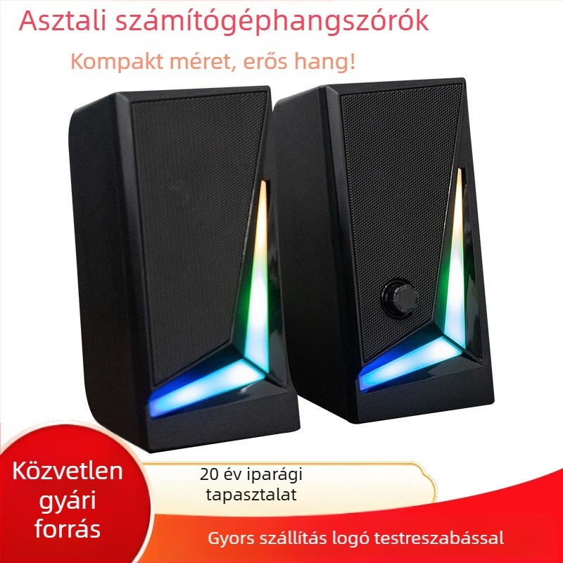 2.0 csatornás RGB multimédiás hangszóró asztali vezetékes hangszóró e-sport mélynyomó notebook USB számítógép audio