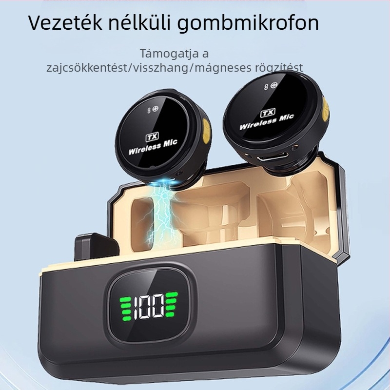 Határokon átnyúló robbanások Q8Q9 vezeték nélküli nyakörvcsipeszes mikrofon Q8Q9 egy húzás kettő Apple Android mágneses csattal mobiltelefon felvételi szavak