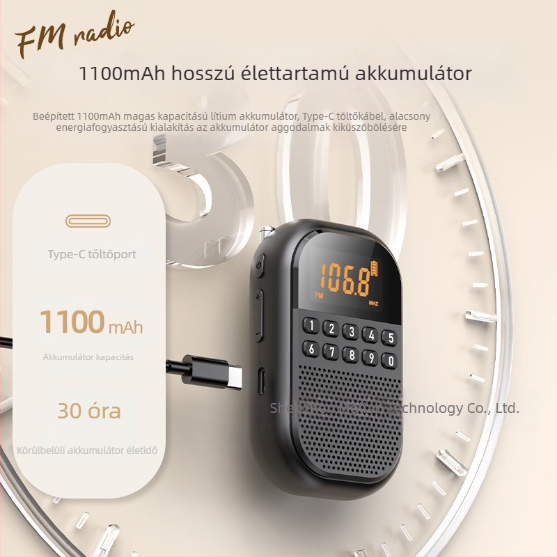 Rádió időseknek, behelyezhető kártyával, kis hangszóróval, hordozható vevőegység időseknek, többsávos FM/AM/Bluetooth