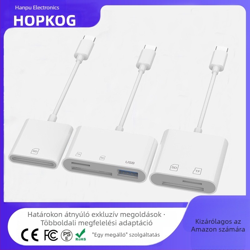 Határokon átnyúló, kizárólag gyárilag szállított UCB-C kártyaolvasók, SD/TF/CF USB kártyaolvasók mobiltelefonokhoz, laptopokhoz és táblagépekhez