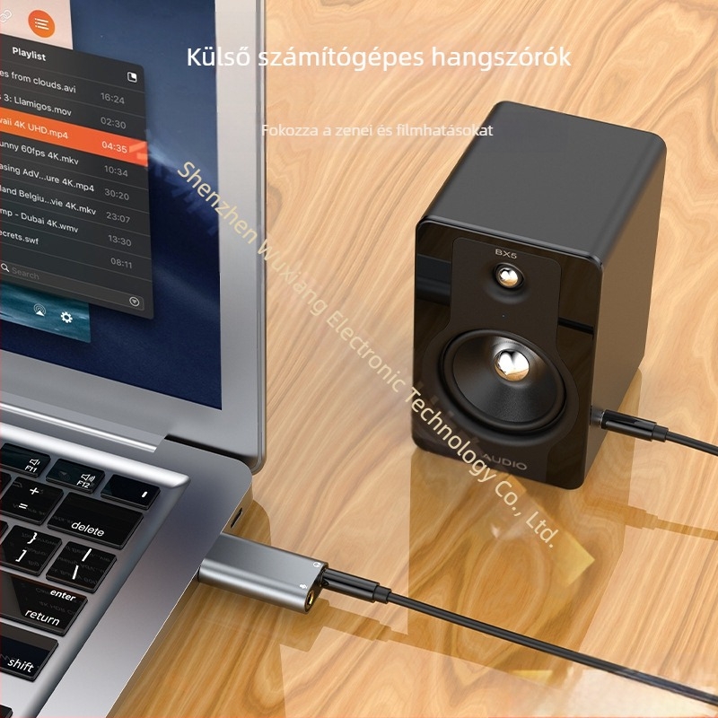 USB külső hangkártya USB-hez fejhallgató + mikrofon illesztőprogram nélküli asztali számítógéphez notebookhoz PS4 külső hangkártya