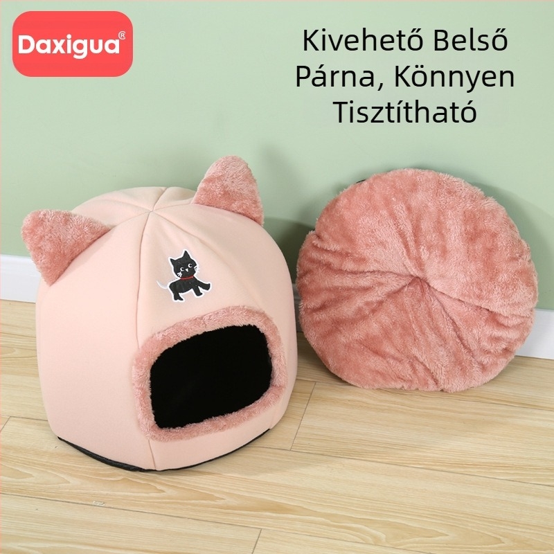 A macskafészek télen meleg, internetes híresség, minden évszakban univerzális, szuper nagy macskavilla fánk téli macskafészek