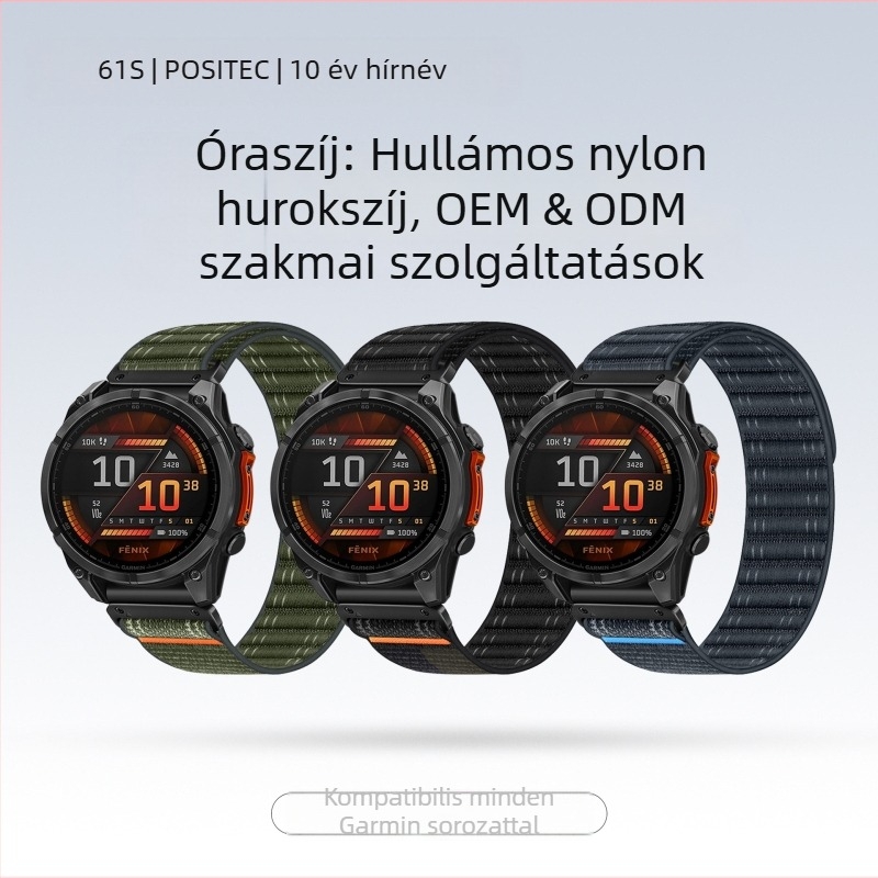 61S Garmin Garmin Fenix8/567Xproepix965 Wave nejlonszíjjal
