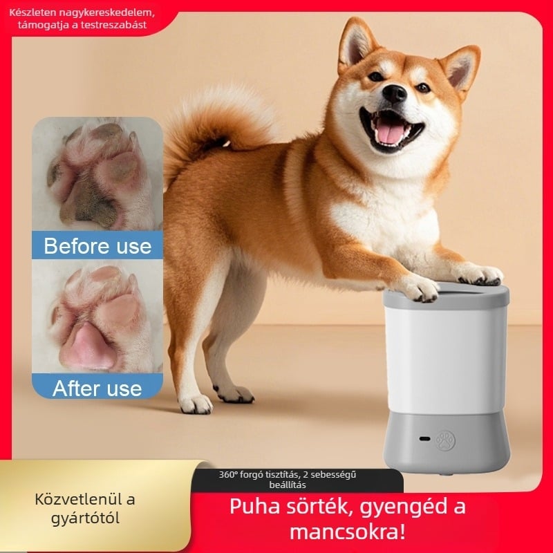 Elektromos lábmosó pohár kisállatoknak, automatikus kutya-macska lábmosó, szépségápolási intelligens kutya-macska tisztítószerek