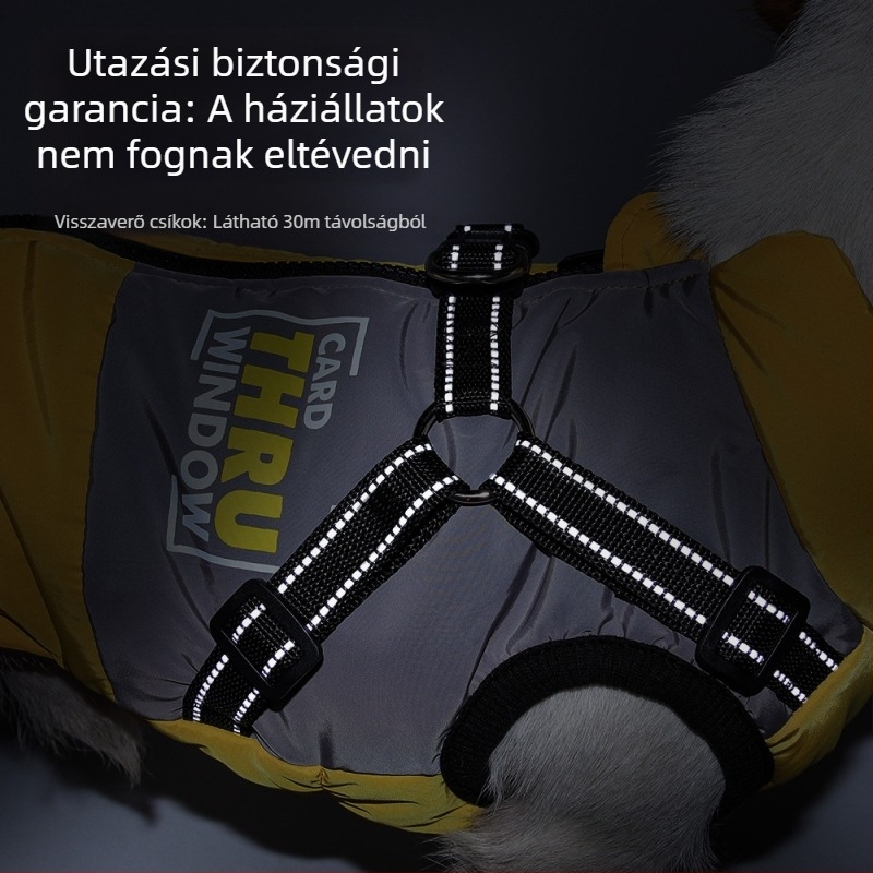 Új kisállatruhák, meleg pamut ruhák nagytestű kutyáknak, kényelmes, vízálló pamut ruhák kutyáknak, hőmérséklet-tartós kiskutya ruhák, szélálló tapadás