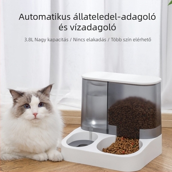 Új vizuális automata állatetető macskaitató kutyatál macskatál víztál kutyaeledel-tároló vödör
