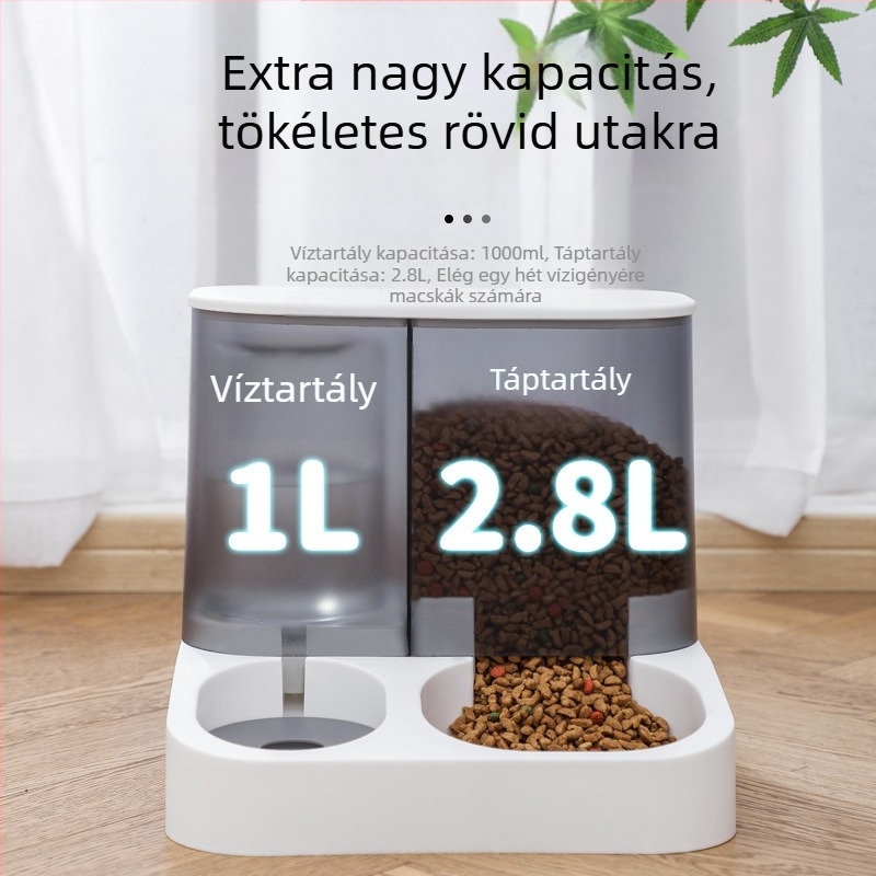 Új vizuális automata állatetető macskaitató kutyatál macskatál víztál kutyaeledel-tároló vödör
