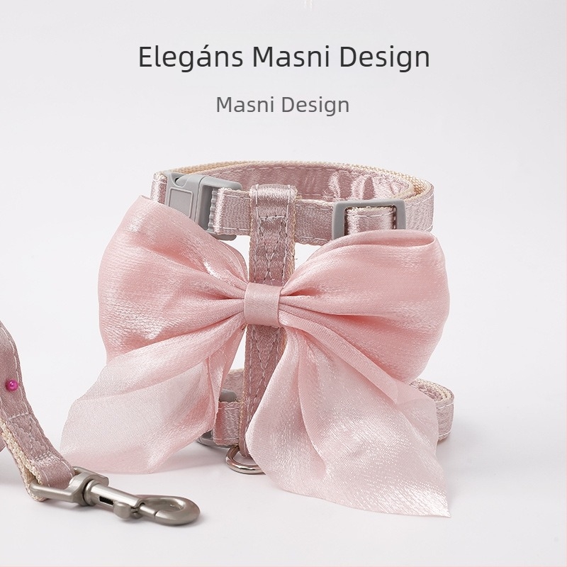 Macska póráz törésgátló macska póráz bőr Taobao élénk selyem nagy masni macska I alakú pórázzal nagykereskedelem