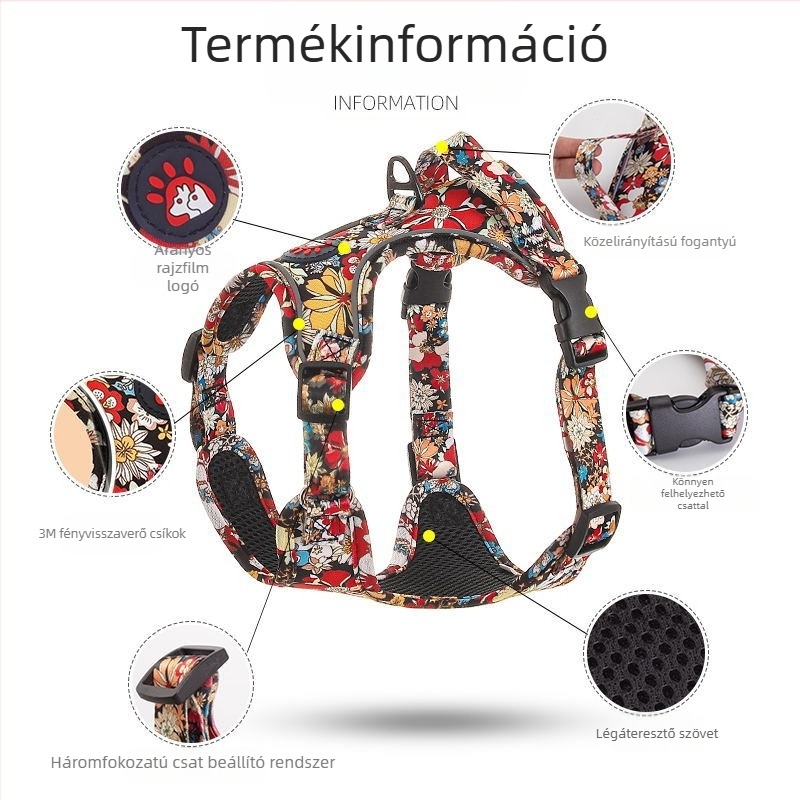 Amazon Explosions Pet Chest Back kínai stílusú mellkas hát Teddy Bixiong új mellkasi öv vonókötél kutyasétáltató kötél