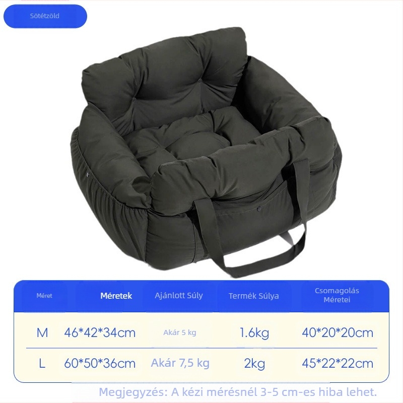 Kisállat autófészek kivehető és mosható hordozható kutyakennel hordozható kültéri kisállattáska autóba kisállat-alátét autóba