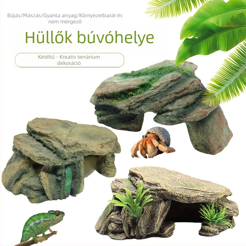Hüllő Háziállat Bújócska Kígyó Gekkó Gyík Pókbarlang Szimulált sziklakert Hüllő Vedlés Tenyészdoboz Faodú Napozóterasz