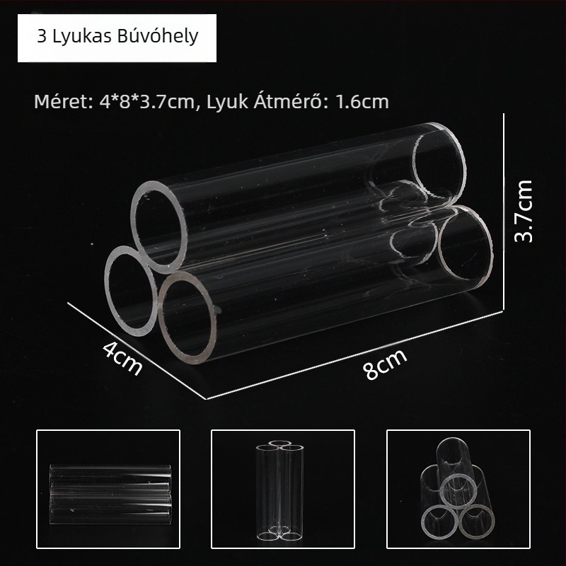 Átlátszó akril kristály garnélarák fészek garnélarák ház menekülési lyuk tenyészedény kis halak menekülési díszes garnélarák akvárium tájkép garnélarák ház