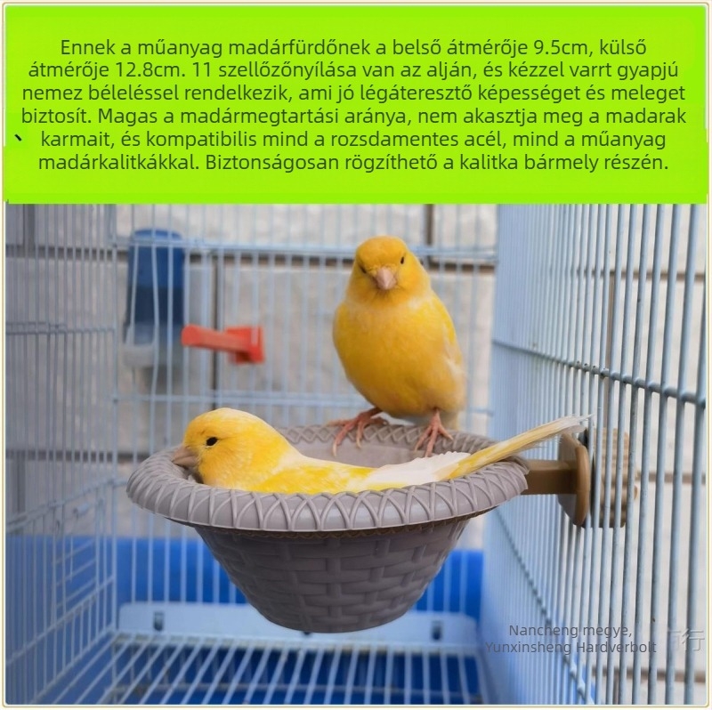 Madárfürdő mosdó kád jáde madár hibiszkusz madár aranyzöld szürke Yan nagy arany kender anyag bazsarózsa hullámos papagáj