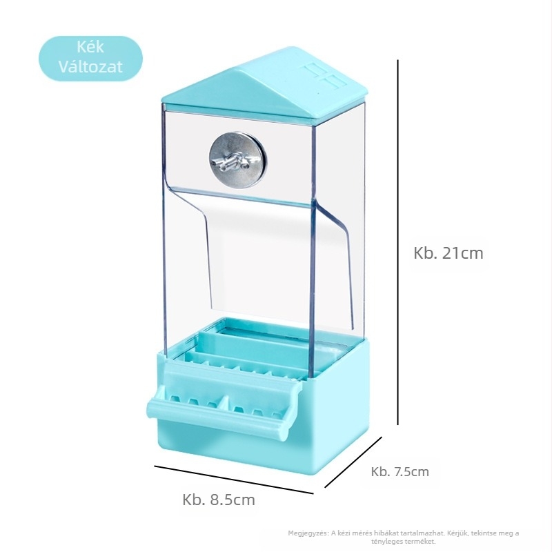 Papagáj automata etető, többfunkciós gép, madáreledel-doboz, függő, szétszóródásgátló, pelyvaelválasztó, új automata etetővályú