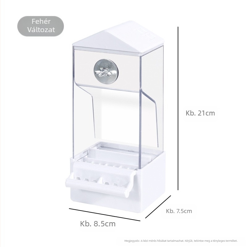 Papagáj automata etető, többfunkciós gép, madáreledel-doboz, függő, szétszóródásgátló, pelyvaelválasztó, új automata etetővályú