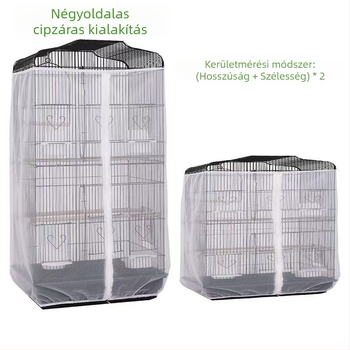 Madárkalitka fröccsenésgátló fedél Négyzet alakú madárkalitka tollvédő háló Kis hálós kalitka Szúnyogriasztó kalitka
