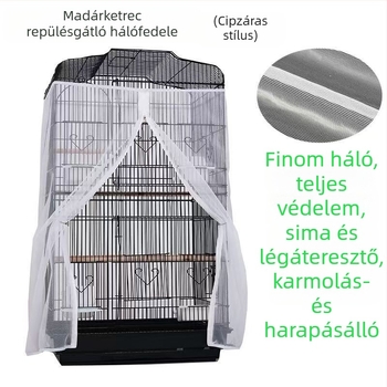 Madárkalitka fröccsenésgátló fedél Négyzet alakú madárkalitka tollvédő háló Kis hálós kalitka Szúnyogriasztó kalitka