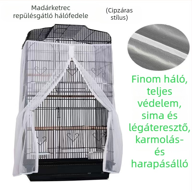 Madárkalitka fröccsenésgátló fedél Négyzet alakú madárkalitka tollvédő háló Kis hálós kalitka Szúnyogriasztó kalitka