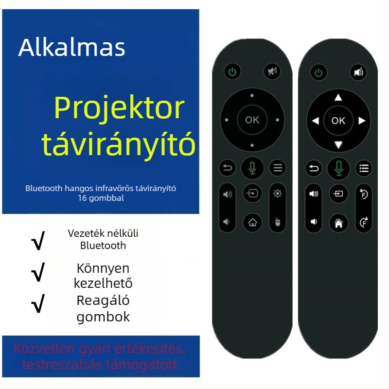 Határokon átnyúló Bluetooth hangvezérlésű infravörös távirányítóval ellátott okos TV doboz 2,4 g-os repülő mókus mini vezeték nélküli billentyűzet 16 billentyű