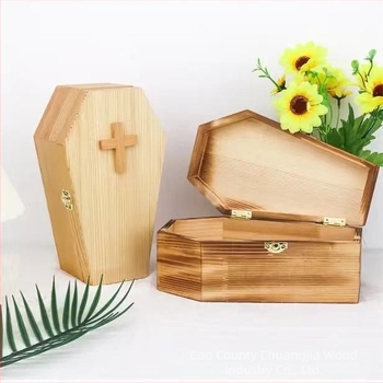 Kisállat urna Halloween koporsó ajándékdoboz fenyő gyermek ékszer játékdoboz fa ékszertároló doboz