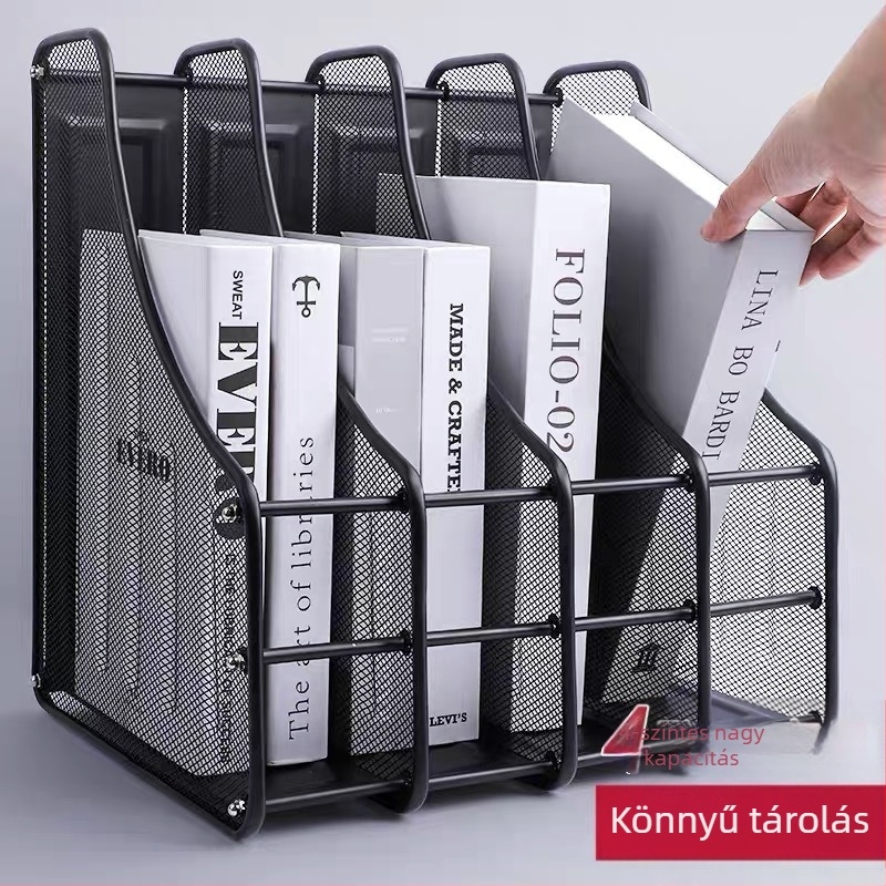 Fémhálós irattartó, háromrétegű, négyrétegű irattartó, adattároló keret, irodai asztali tárolóállvány