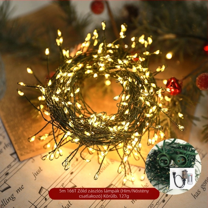 Karácsonyi díszek LED-es tűzijátékok rézdrótos fényfüzér Green Line karácsonyi ünnepi díszvilágítás határokon átnyúló