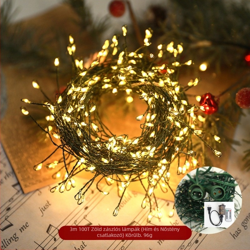 Karácsonyi díszek LED-es tűzijátékok rézdrótos fényfüzér Green Line karácsonyi ünnepi díszvilágítás határokon átnyúló