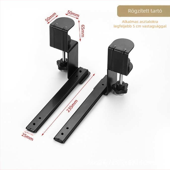 Hidegen hengerelt acél, ütésmentes billentyűzet, forgatható, állítható, multifunkcionális elhelyezésű, hosszabbító konzol csúszósínnel, teleszkópos fióktálcával
