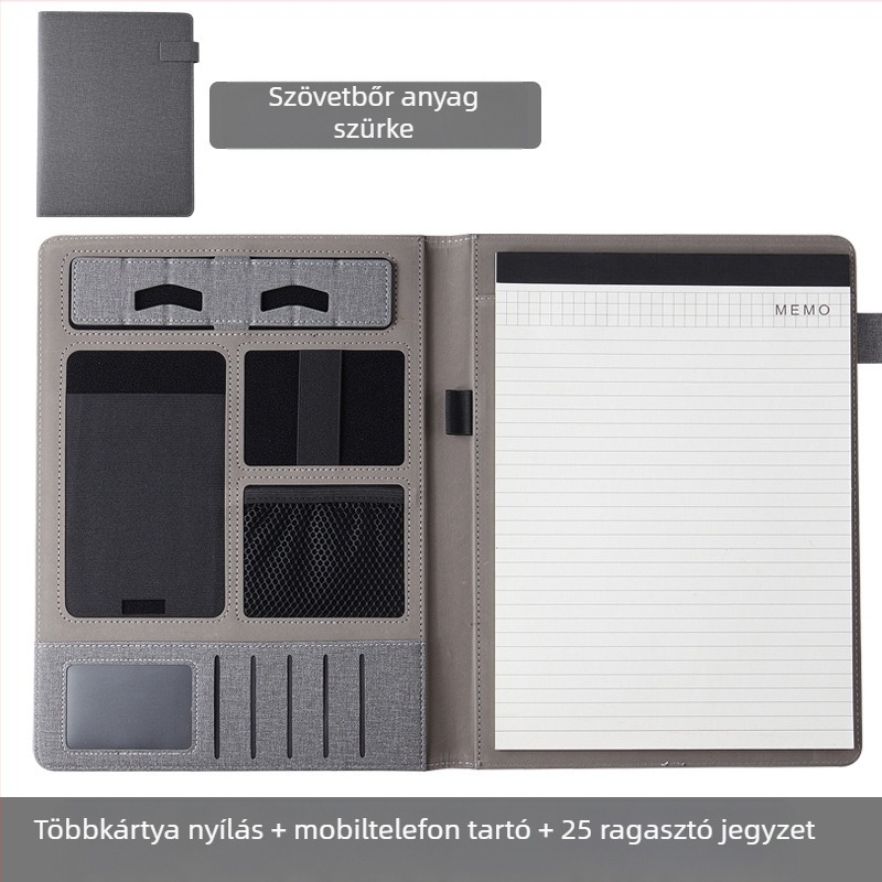 A4-es üzleti menedzser mappa testreszabása írótábla mappa kiállítási mappa információs könyv üzleti bőr vitafüzet egyetlen könyv raktáron