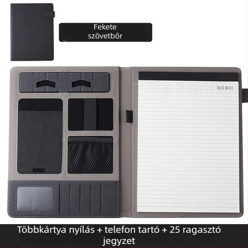 A4-es üzleti menedzser mappa testreszabása írótábla mappa kiállítási mappa információs könyv üzleti bőr vitafüzet egyetlen könyv raktáron