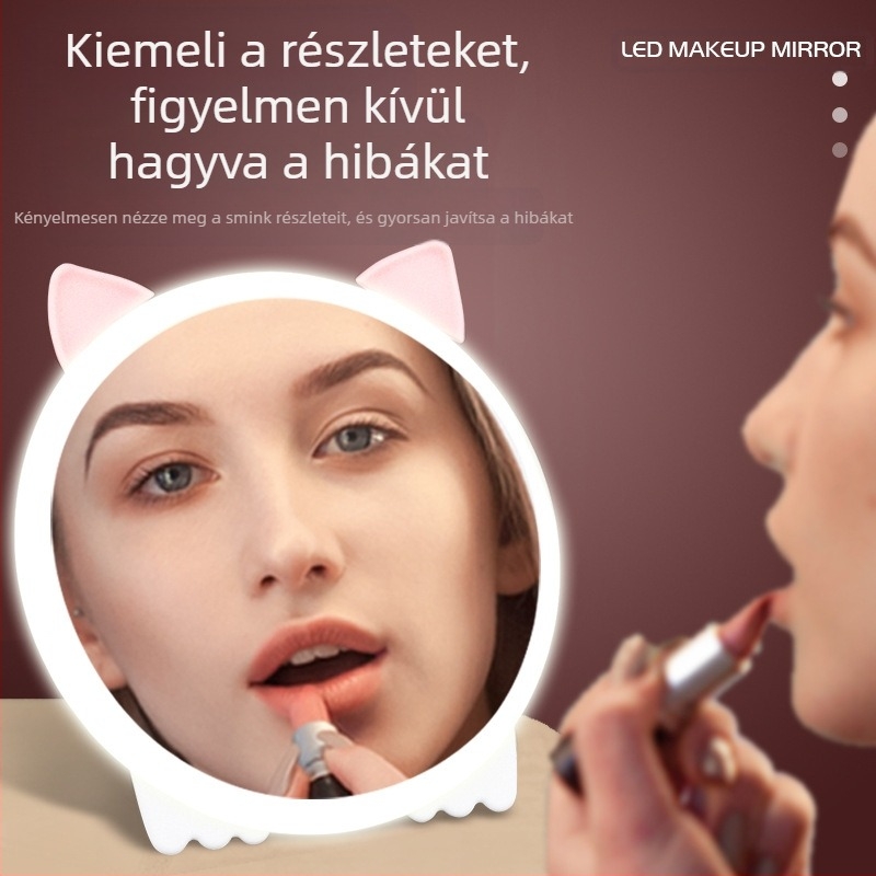 Új LED sminktükör haj széles összecsukható asztali öltözőtükör kézi, fejlett hordozható hálószobai tükör