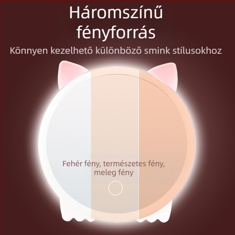 Új LED sminktükör haj széles összecsukható asztali öltözőtükör kézi, fejlett hordozható hálószobai tükör