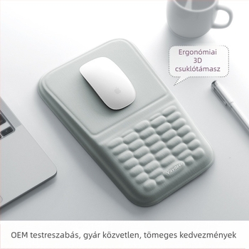 Memóriahabos csuklóra szerelhető egérpad párna, puha, lassan visszapattanó, bőrbarát érzetű, egyszerű irodai pad, szilikon csuklóra szerelhető egérpad