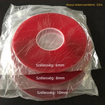 Autóipari nagy viszkozitású kétoldalas ragasztószalag, szuper erős, nyommentes habszivacs, vízálló és magas hőmérsékletnek ellenálló ragasztószalag, 33 m