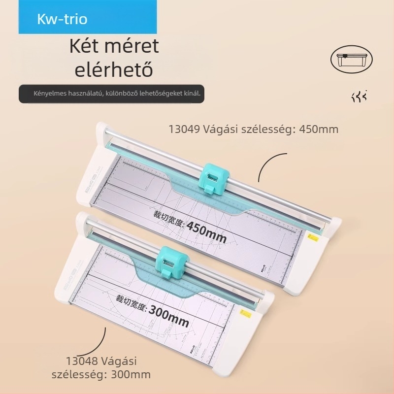 Kedeyou KWTRIO 13048 többfunkciós fém papírvágó papírvágó nehéz vágókés négy az egyben