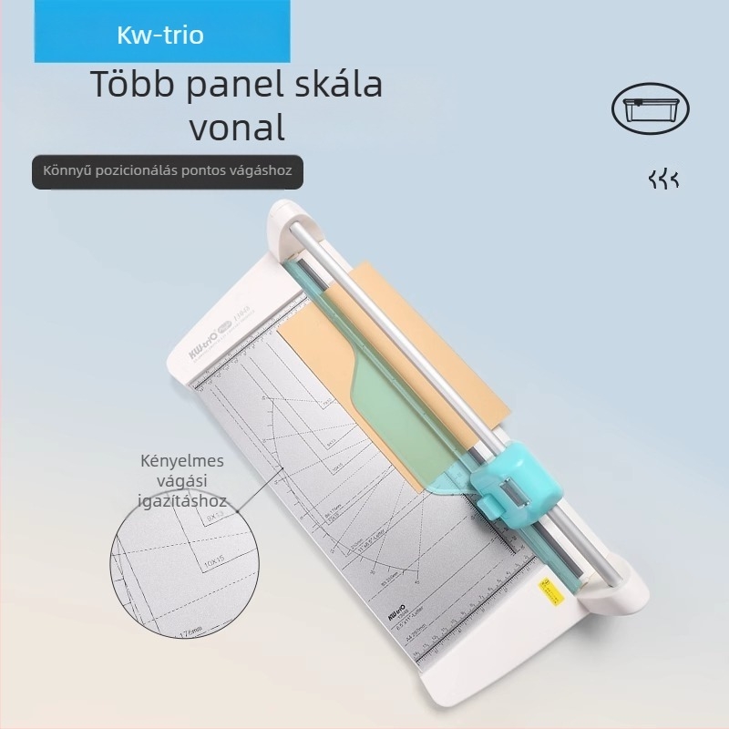 Kedeyou KWTRIO 13048 többfunkciós fém papírvágó papírvágó nehéz vágókés négy az egyben