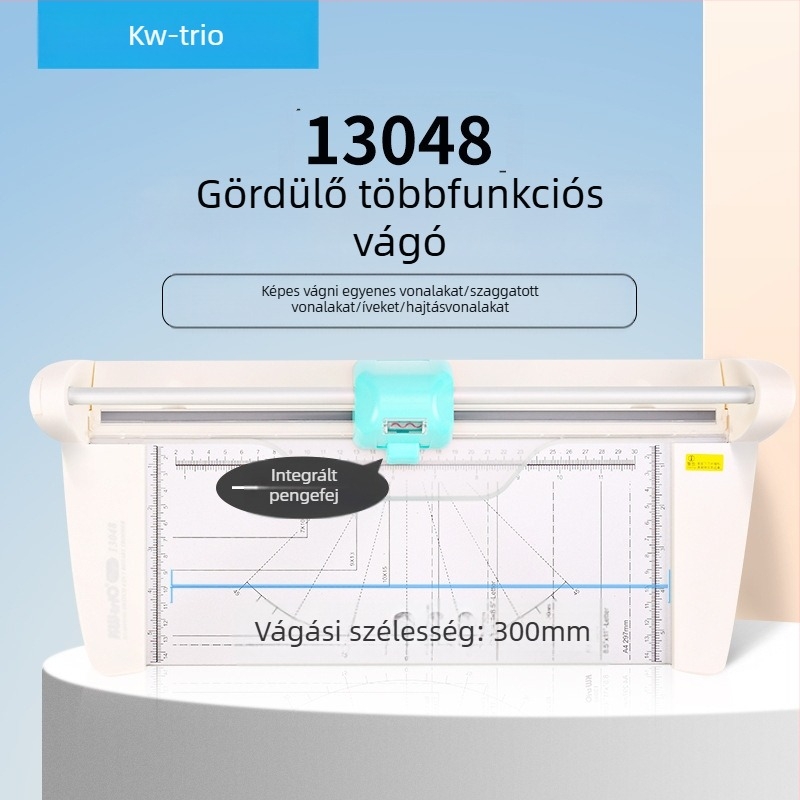 Kedeyou KWTRIO 13048 többfunkciós fém papírvágó papírvágó nehéz vágókés négy az egyben